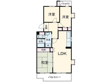 コーポレート海老名国分第一23号棟(3LDK/4階)の間取り写真