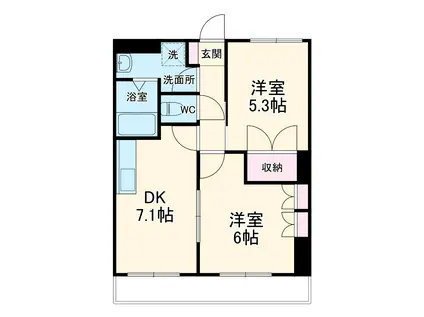 フローラモア綾瀬(2DK/2階)の間取り写真