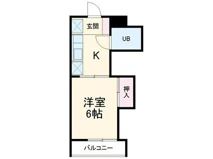 牛立コーポ(1K/2階)の間取り写真