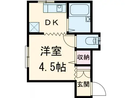 岡村アパート(ワンルーム/2階)の間取り写真