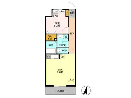 エキスポコンフォートⅡ(1LDK/6階)の間取り写真