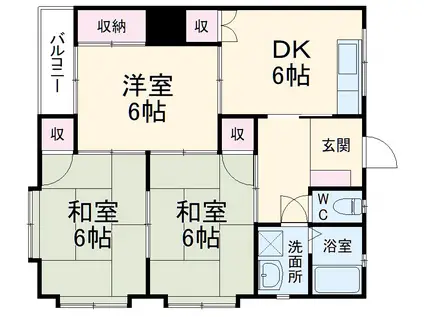 ひかりコーポ(3DK/1階)の間取り写真