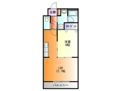 NY ESPERANSA(1LDK/2階)の間取り写真