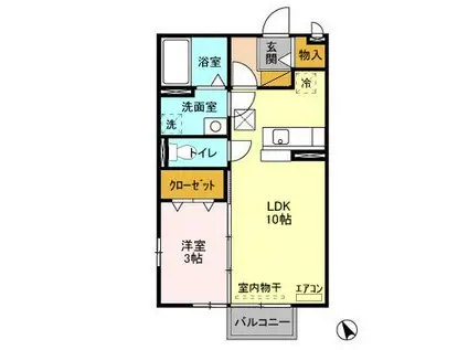 ダイヤファーストS AVE(1LDK/1階)の間取り写真