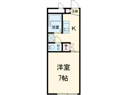 DOLCEⅡ(1K/2階)の間取り写真