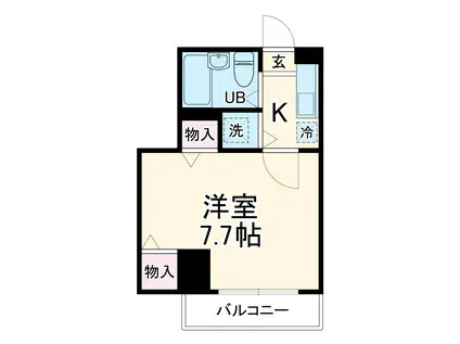 SS第3ビル(1K/6階)の間取り写真