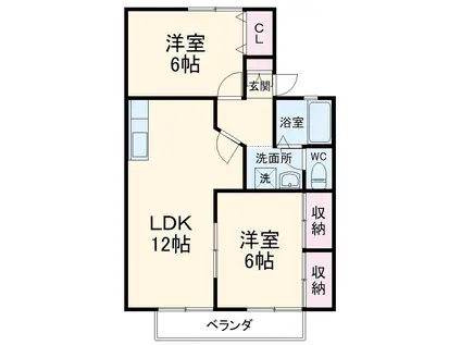 アリージェンス10(2LDK/1階)の間取り写真