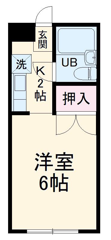 エスケーシティハイツⅠ(1K/2階)の間取り写真