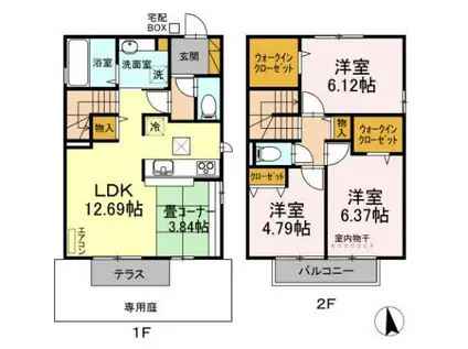 つくばエクスプレス 南流山駅 徒歩10分 2階建 築6年(3LDK)の間取り写真