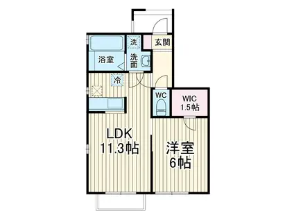 シェソワ A棟(1LDK/1階)の間取り写真