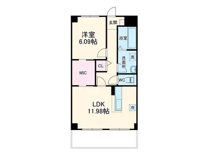 シュエット(1LDK/1階)の間取り写真