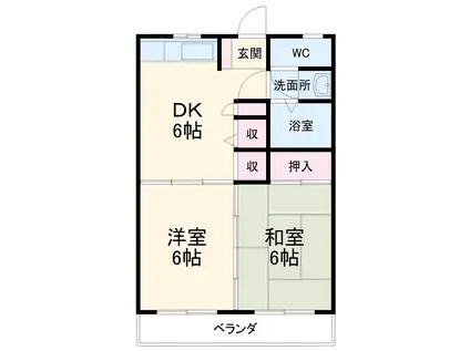 アーバンハイムINA(1LDK/2階)の間取り写真