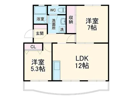 メゾン梨野(2LDK/2階)の間取り写真