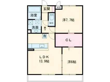 ROYAL JIST SUITES(2LDK/3階)の間取り写真