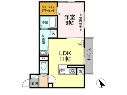 グリーンゲート(1LDK/2階)の間取り写真