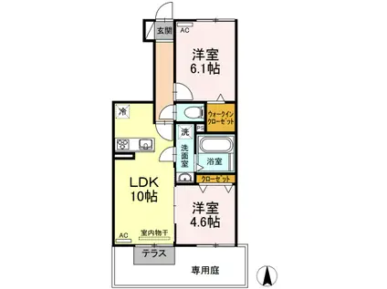ディアス カーサ(2LDK/1階)の間取り写真