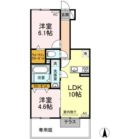 ディアス カーサ(2LDK/1階)の間取り写真