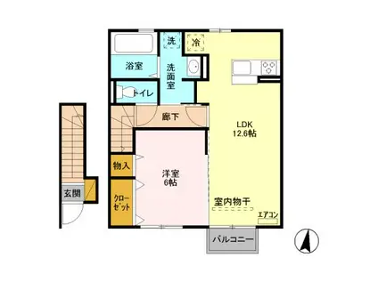 グレイス(1LDK/2階)の間取り写真