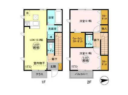 セジュールイースト（Ｅ）(2LDK)の間取り写真