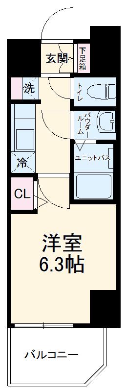 プレサンス THE MOTOYAMA(1K/10階)の間取り写真