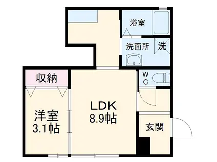 スペースとなみ(1LDK/1階)の間取り写真