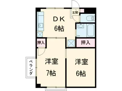 加藤ビル(2DK/3階)の間取り写真