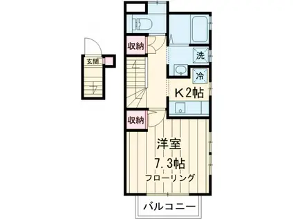 プラーヌ石神井公園(1K/2階)の間取り写真