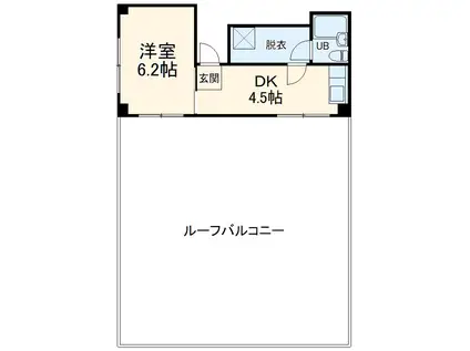 ツインズ久里浜(1DK/4階)の間取り写真