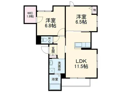 トゥーレ(2LDK/3階)の間取り写真