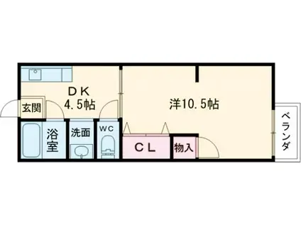 大協マンション(1DK/4階)の間取り写真