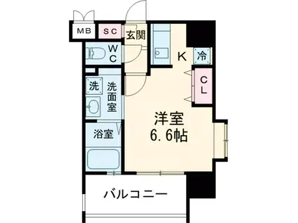 S-FORT高宮(ワンルーム/10階)の間取り写真