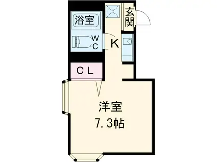 アミティ岩井(ワンルーム/2階)の間取り写真