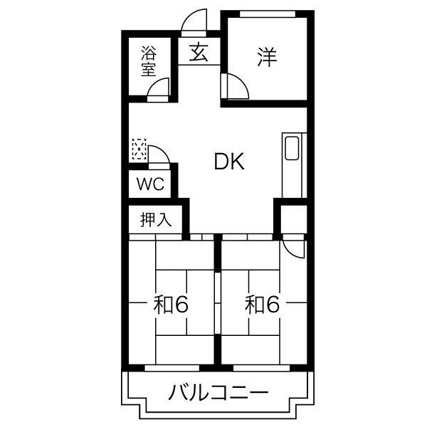 ユーハウスゆたか台(2LDK/2階)の間取り写真