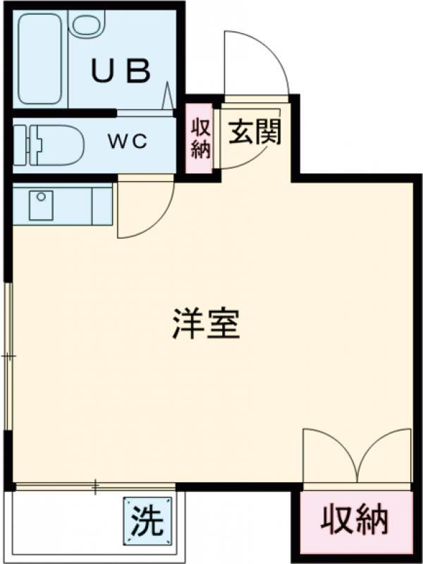 ヴェリテ桜新町(ワンルーム/2階)の間取り写真