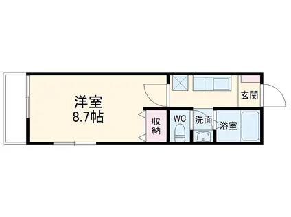 横須賀線 衣笠駅 徒歩7分 2階建 築20年(1DK/2階)の間取り写真