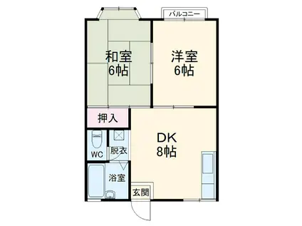 ガーデン欅(2DK/1階)の間取り写真