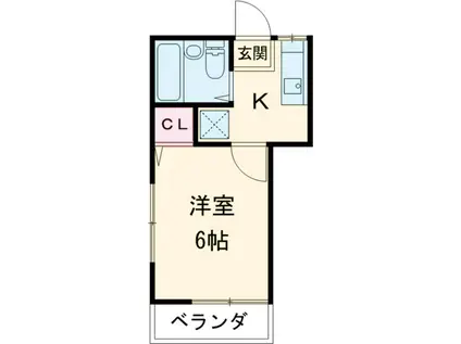 山﨑ハイツ(1K/2階)の間取り写真