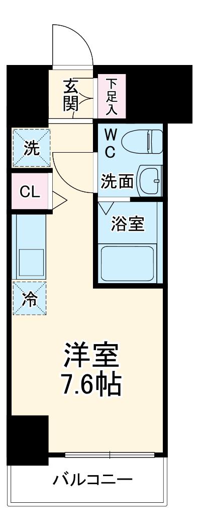 LUMEED横浜阪東橋(1K/2階)の間取り写真