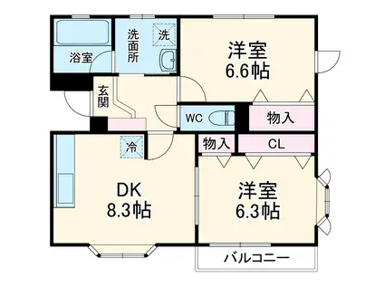 ジェネラス(2LDK/1階)の間取り写真