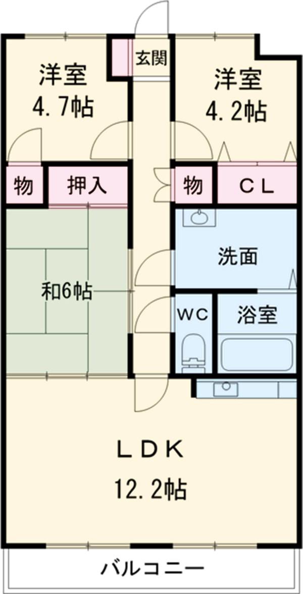 ルネス・シャルマン(3LDK/3階)の間取り写真