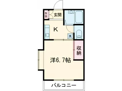 プチメゾン・ハイジ(1K/1階)の間取り写真