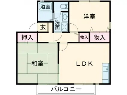 グロース川西A(2LDK/1階)の間取り写真