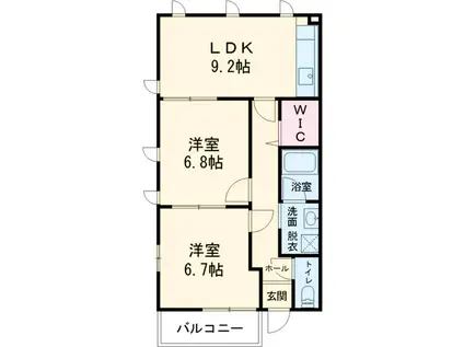 クレール(2LDK/2階)の間取り写真