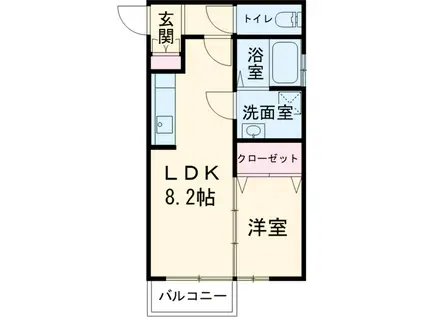 パインズ富塚(1LDK/1階)の間取り写真
