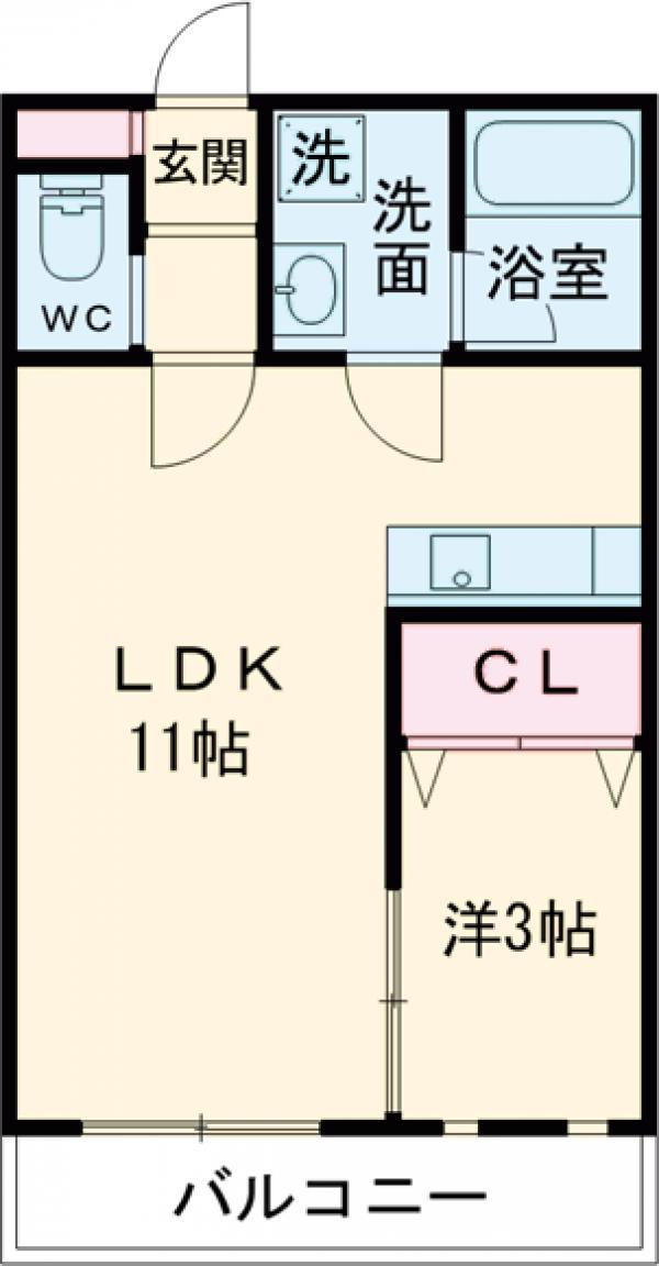 東北本線 岡本駅(栃木) 徒歩44分 2階建 築11年(1LDK/1階)の間取り写真