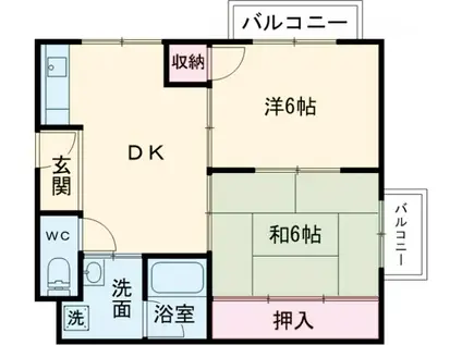 メゾン寺田(2DK/3階)の間取り写真