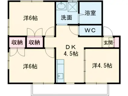 コーポ21C(3K/2階)の間取り写真