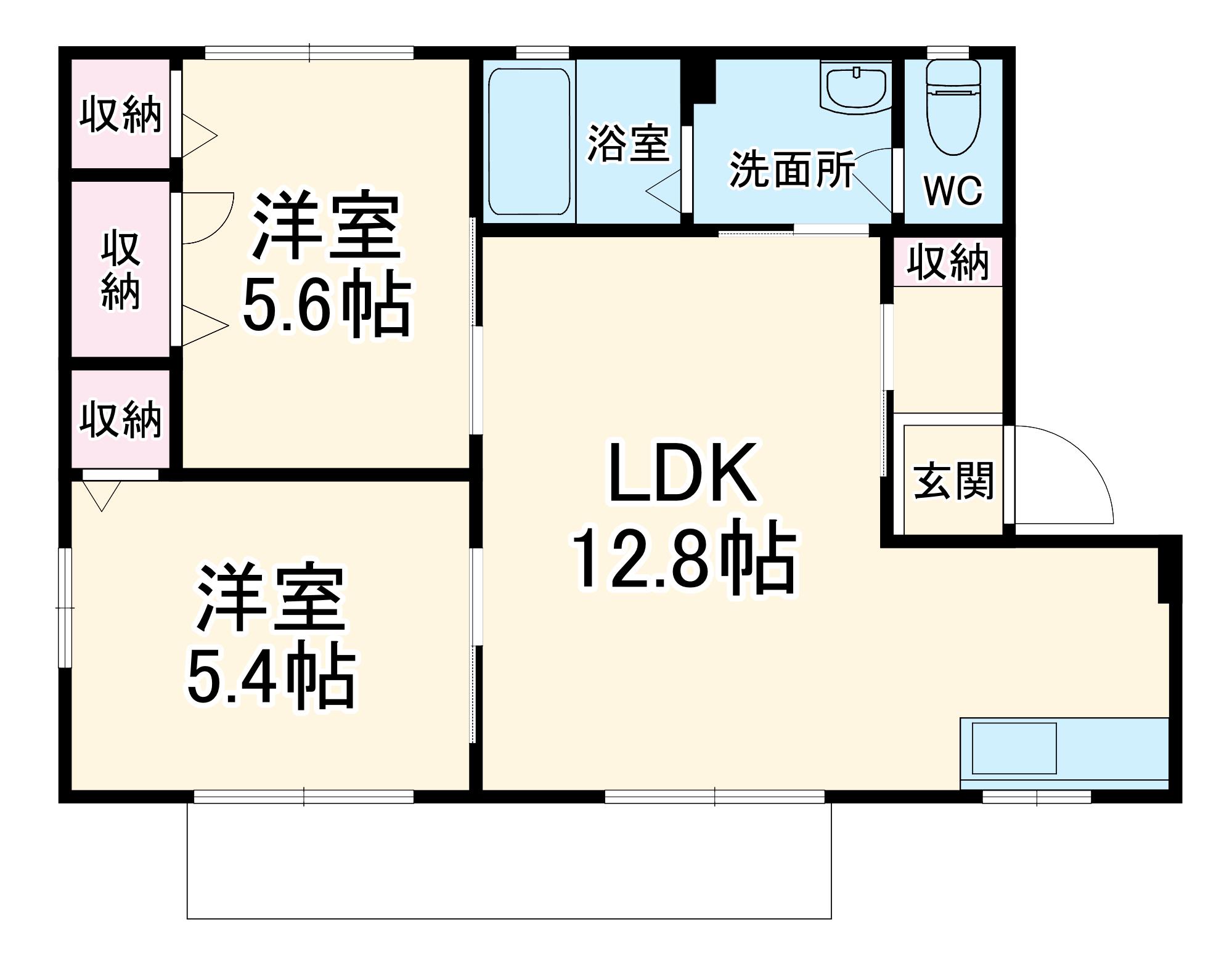 アルエットⅠ(2LDK/1階)の間取り写真