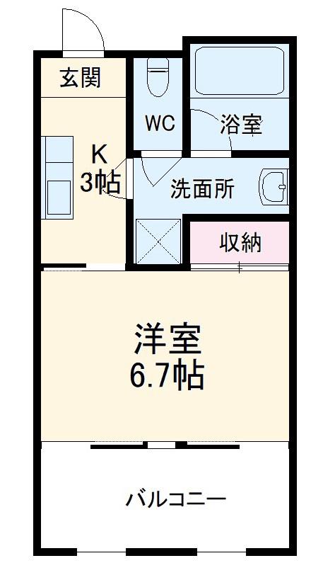 63ビル(1K/4階)の間取り写真