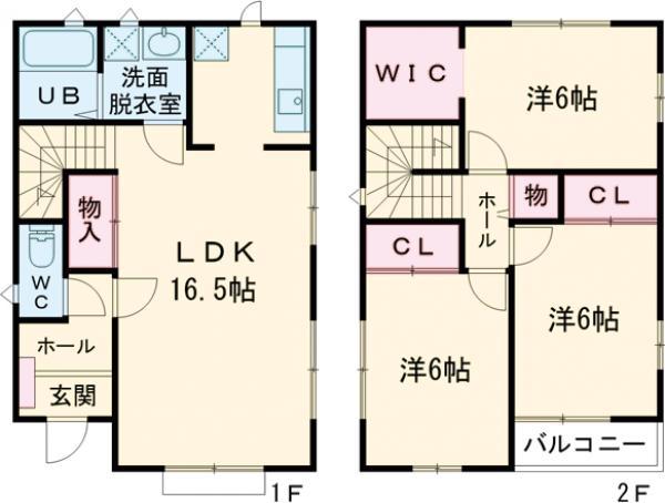 東武伊勢崎・大師線 新伊勢崎駅 徒歩31分 2階建 築8年(3LDK)の間取り写真